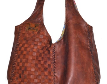 BELLA. Brown leather hobo bag / leather tote bag / oversized leather bag / leather shoulder bag. Available in different leather colors.