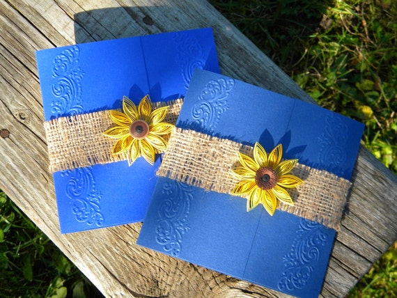 Cobalt blue wedding invitation kits
