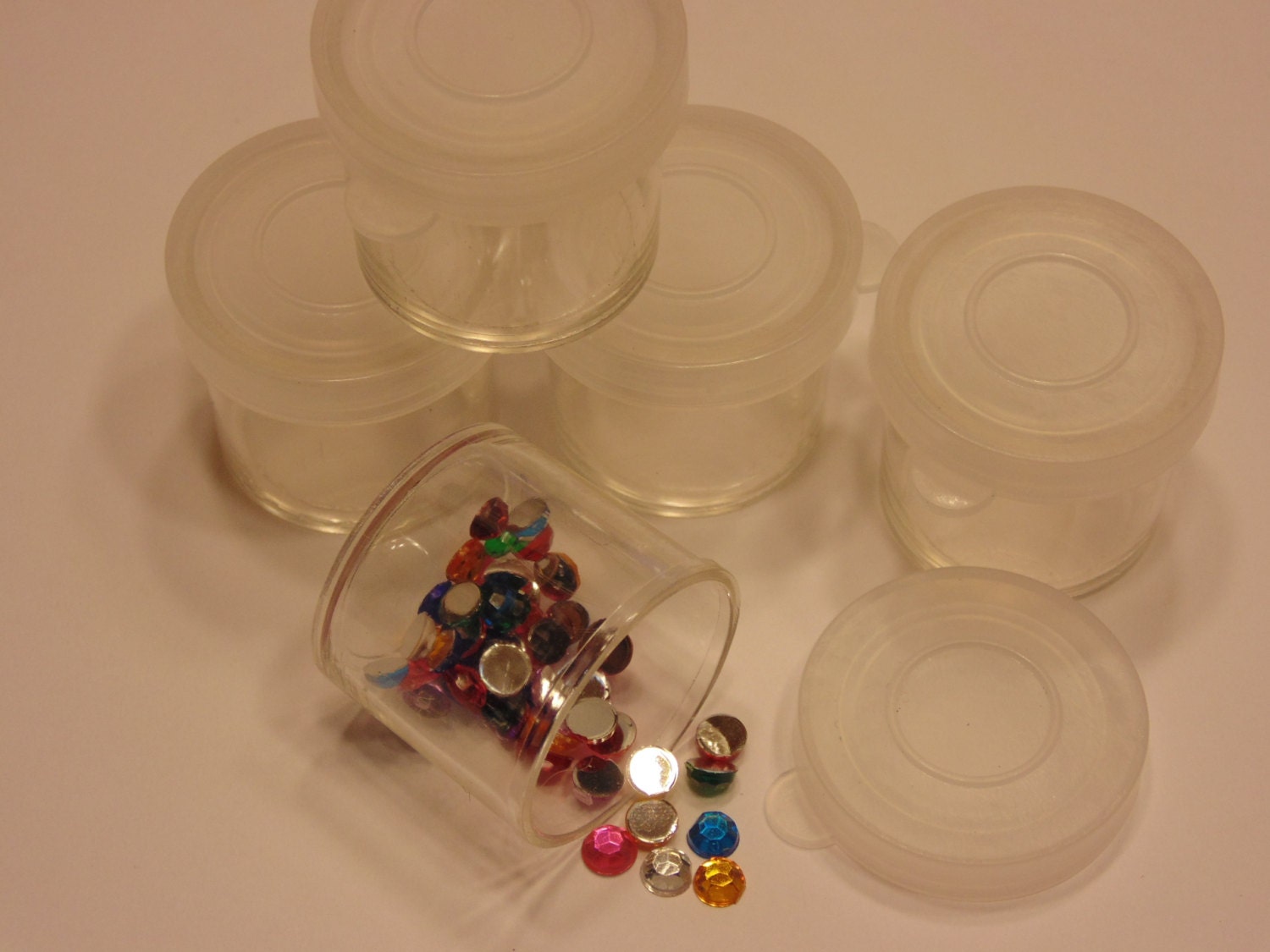 5 small clear containers with lid great for by petrascrafts64