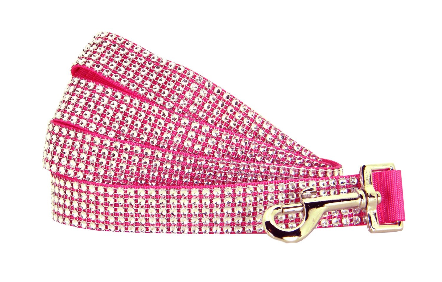Hot Pink Rhinestone Dog Leash Dog Lead Collar and Leash Set