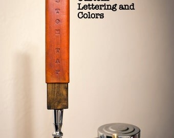 Custom Beer Tap Handle: Personalized Tap handle Leather and Wood