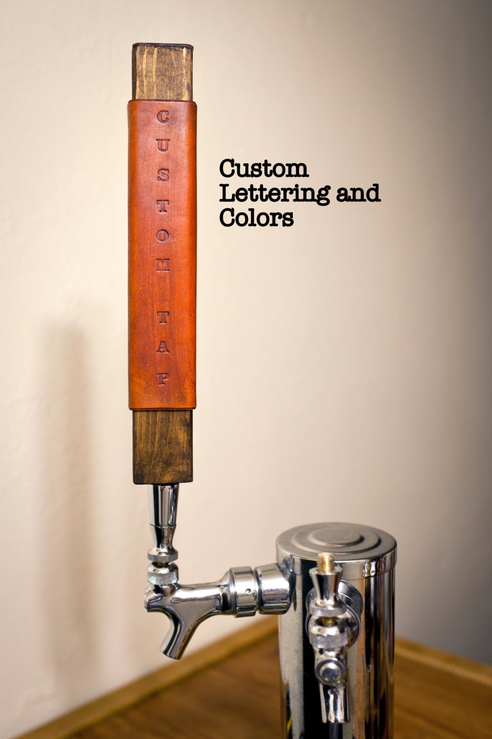 Custom Beer Tap Handle Personalized Tap handle Leather and