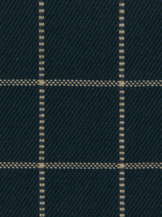 Navy Blue Plaid Upholstery Fabric Dark Blue Checked