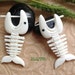 Stick Post Earrings, "Fish Bones" Naturally Organic, Bone, Hand Carved, Tribal