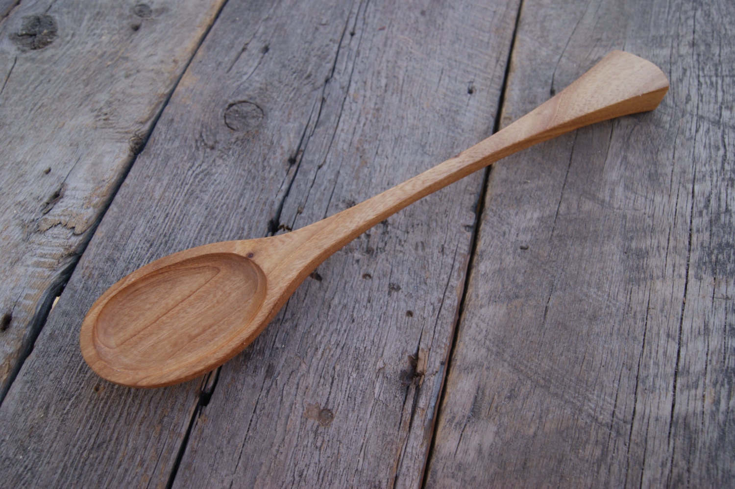 hand carved wooden spoon from rare mulberry lumber