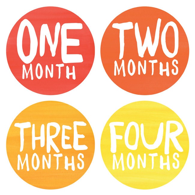 Month By Month Baby Stickers- Best Baby Shower Gift- Rainbow Spectrum- Months 1-12