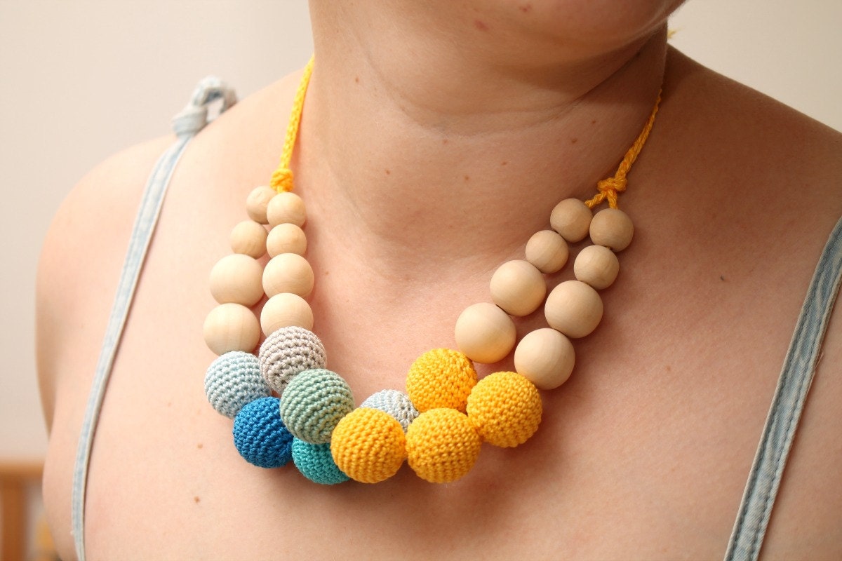 Double statement nursing necklace Breastfeeding bib necklace