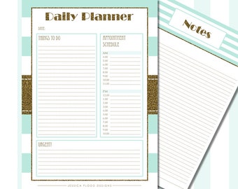 Daily Planner Preppy Life Planner Pink and Navy Planner