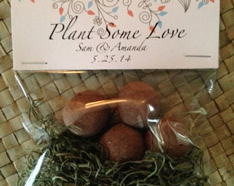 Sample: 1 Seed Bomb Package FREE SHIPPING- Wedding Favors, Natural Favor, Party Favor, Guest Gift, Seed Bomb, Flower Seeds, Wildflowers