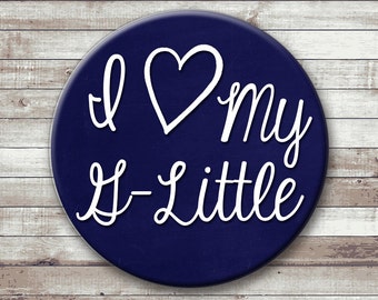 I Heart My G-Little - Sister Button - Magnet - Key Chain - Pocket Mirror - Guard Sister - Grand Little Sister - Color Guard