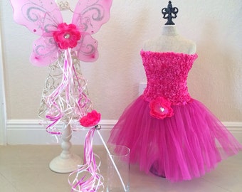 Pink Fairy Costume, Elena of Avalor costume, Pink Fairy Wings, Pink Fairy, Fairy Party Favors, Princess Party Favors, Princess tutu