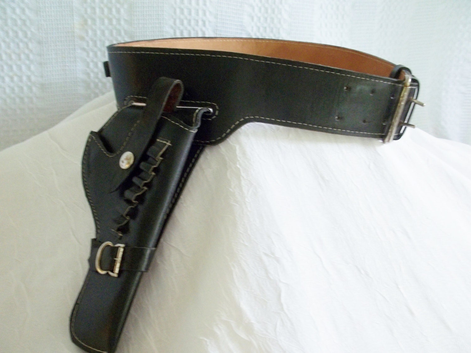 Gun holster black leather gun holster gun belt bullet