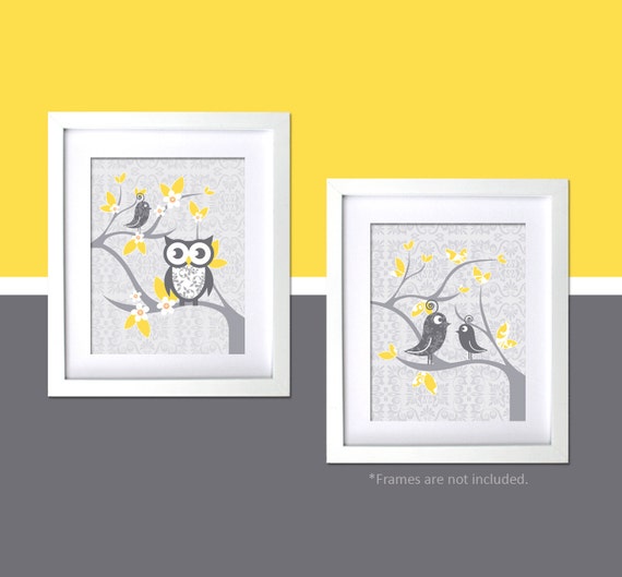Moderne kinderzimmer wand art grau gelb von fancyprintsforhome Wand zimmer