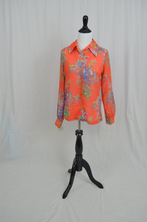 Items similar to Vintage 70's Floral Blouse on Etsy