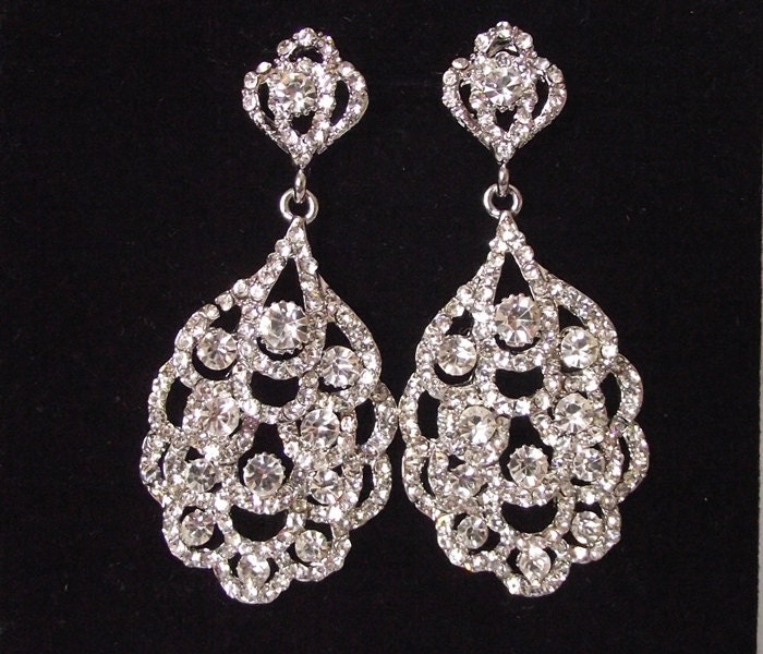 Swarovski Bridal Earrings Chandelier Wedding Earrings