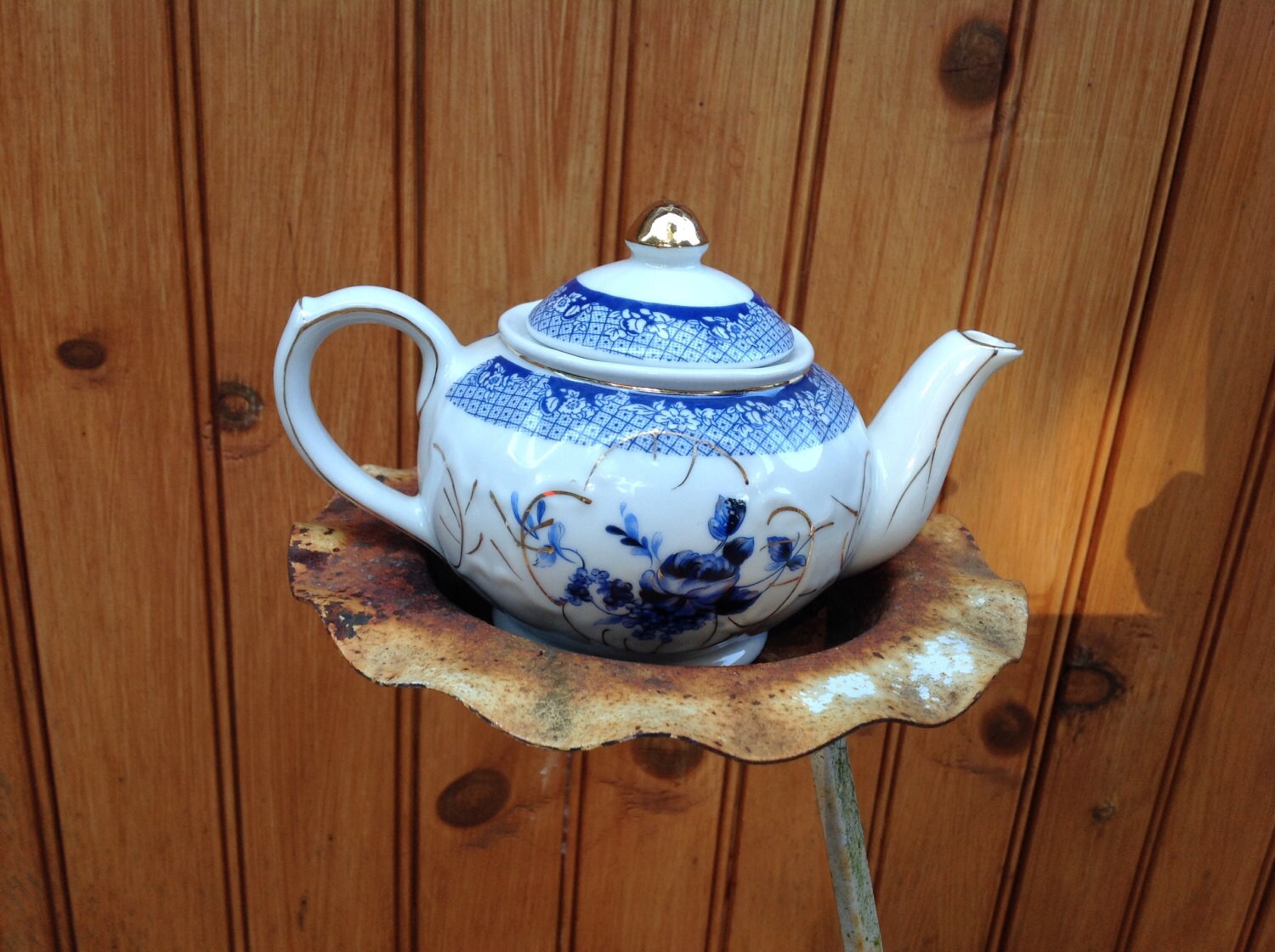 Vintage Nantucket Blue Flower Teapot For One Made In China Haute Juice