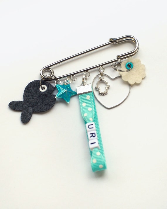 Items Similar To Personalized Decorative Baby Boy Luck Safety Pin For