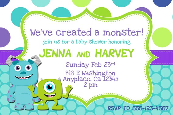 Monsters Baby Shower Invite