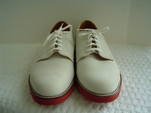 Walk-Over Mens Vintage 1980s Classic White Suede Buck Oxford