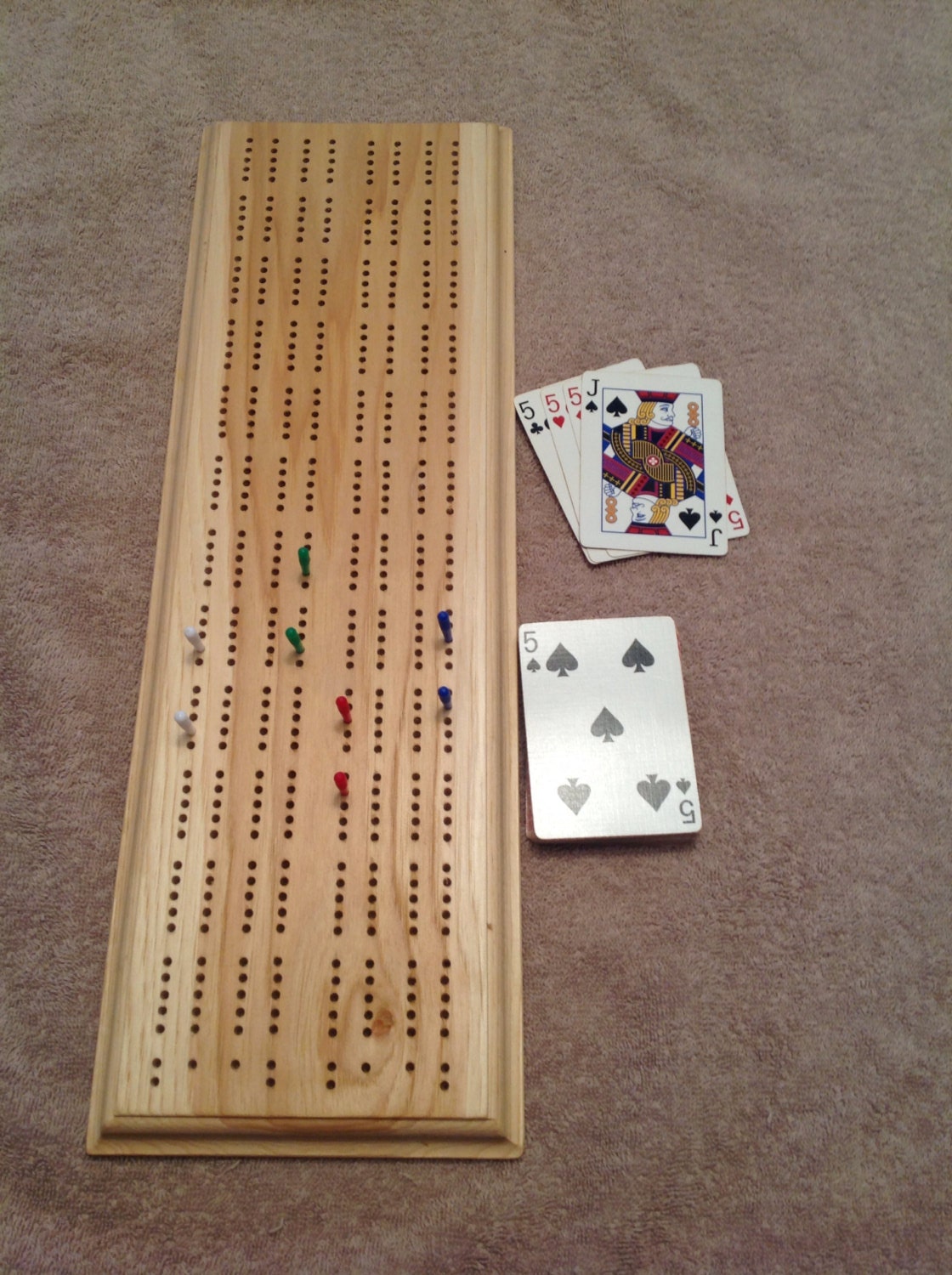 Maple 4 Player Continuous Cribbage Board by AllenNitz on Etsy