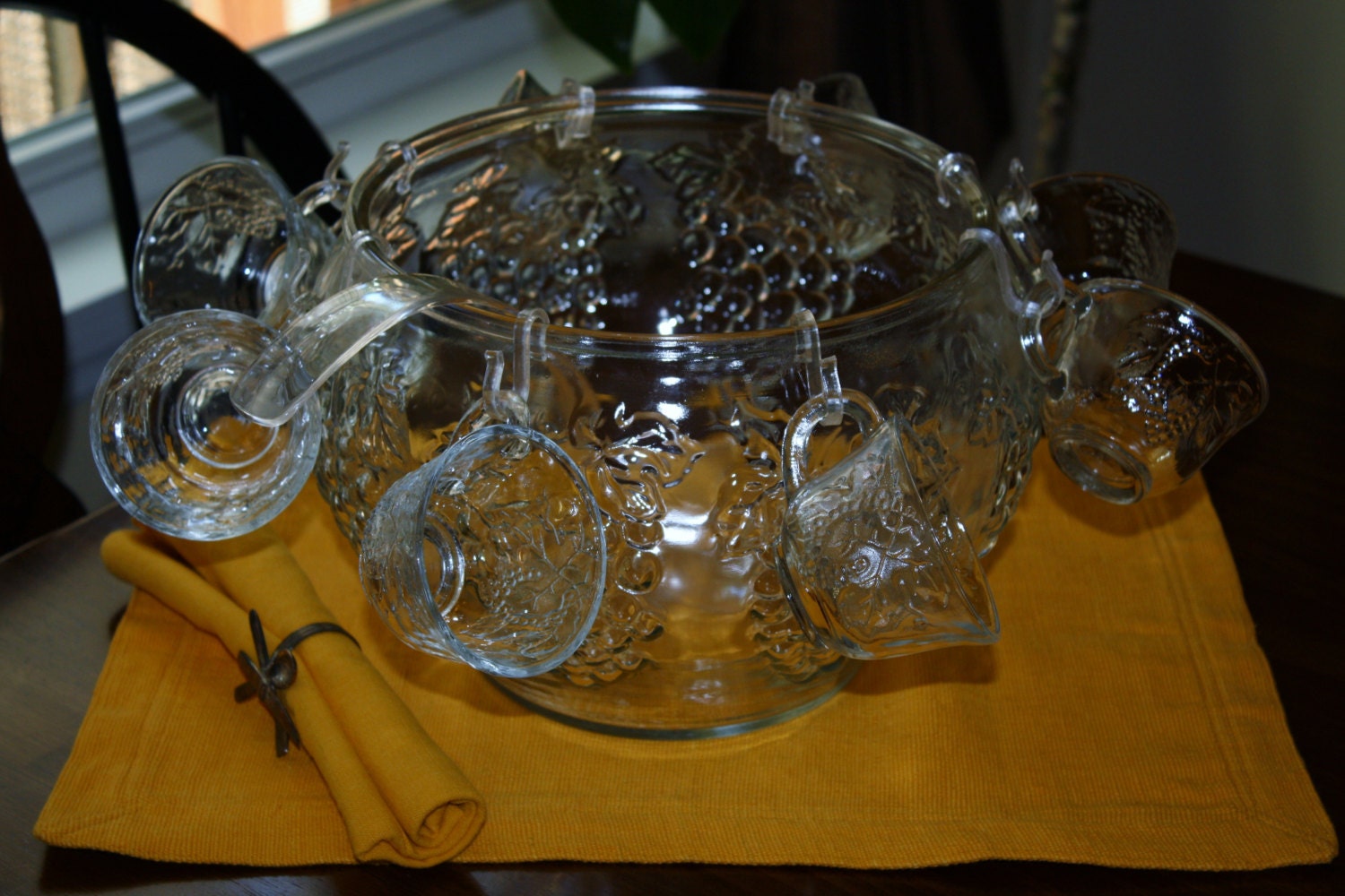 Vintage Punch Bowl Party Set Celebration Indiana Glass