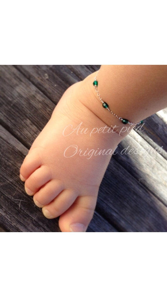 Baby anklet Baby bracelet baby jewelry newborn by Aupetitpied