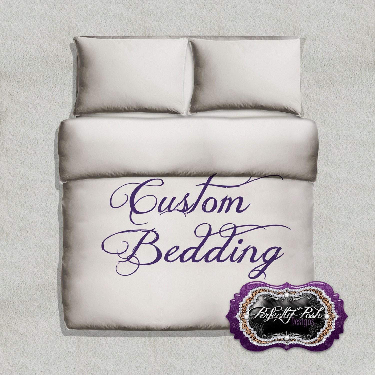 Custom Design and Personalized Bedding Comforter or Duvet with