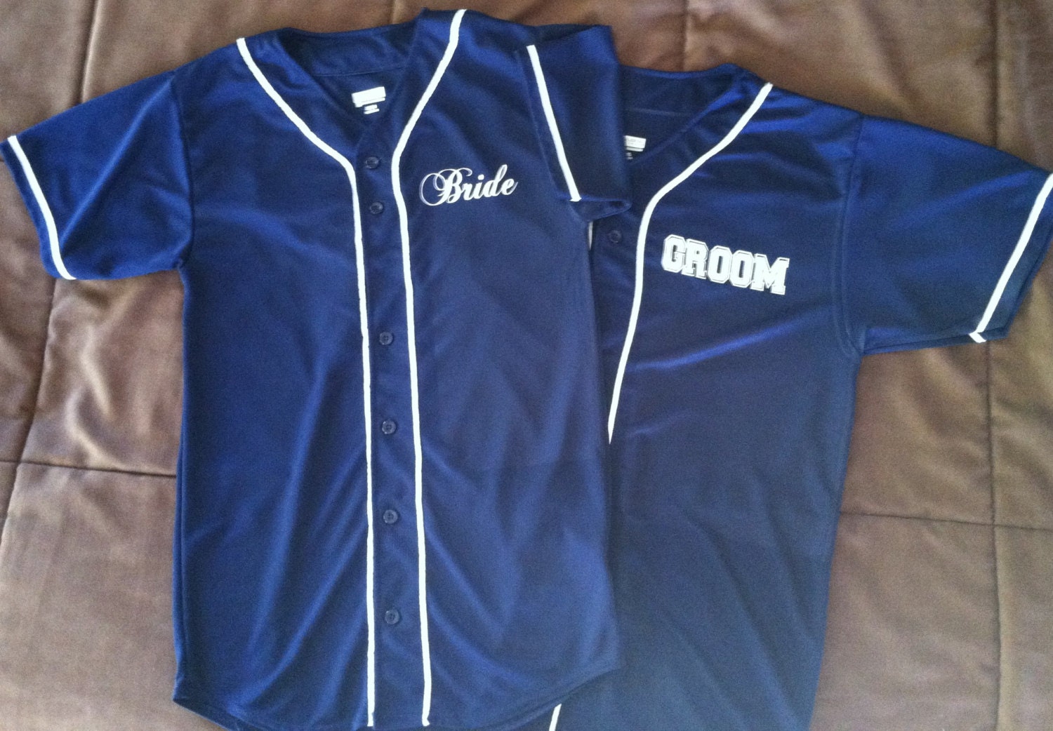Bride and Groom Custom Baseball Jerseys