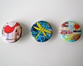 Items similar to Little Piece of Art Buttons - 1.25 inch - Set of Three ...