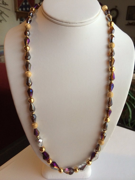 Purple and Gold Necklace.