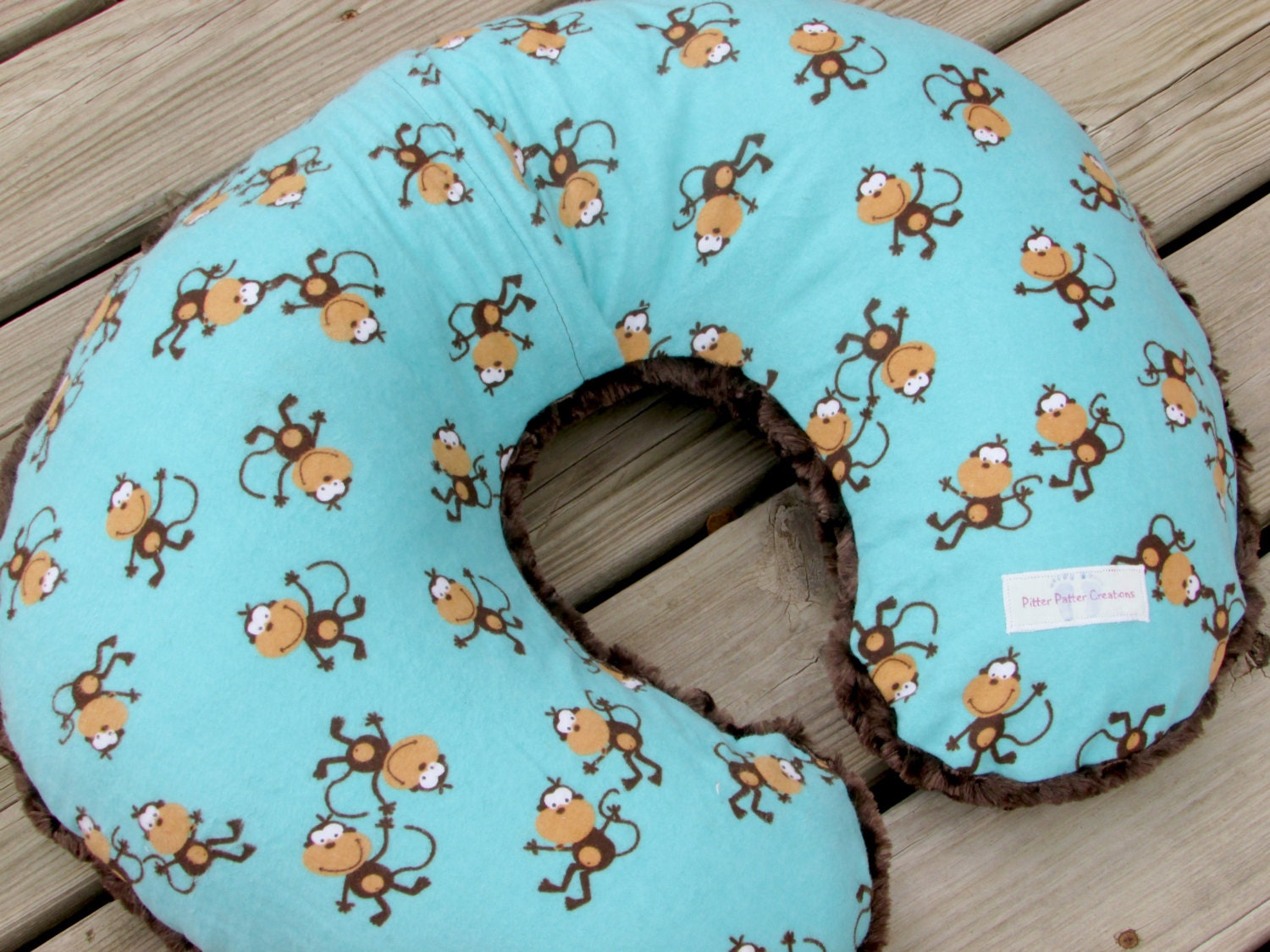 Boppy Cover Monkeys Minky Nursing Pillow Cover Baby Shower