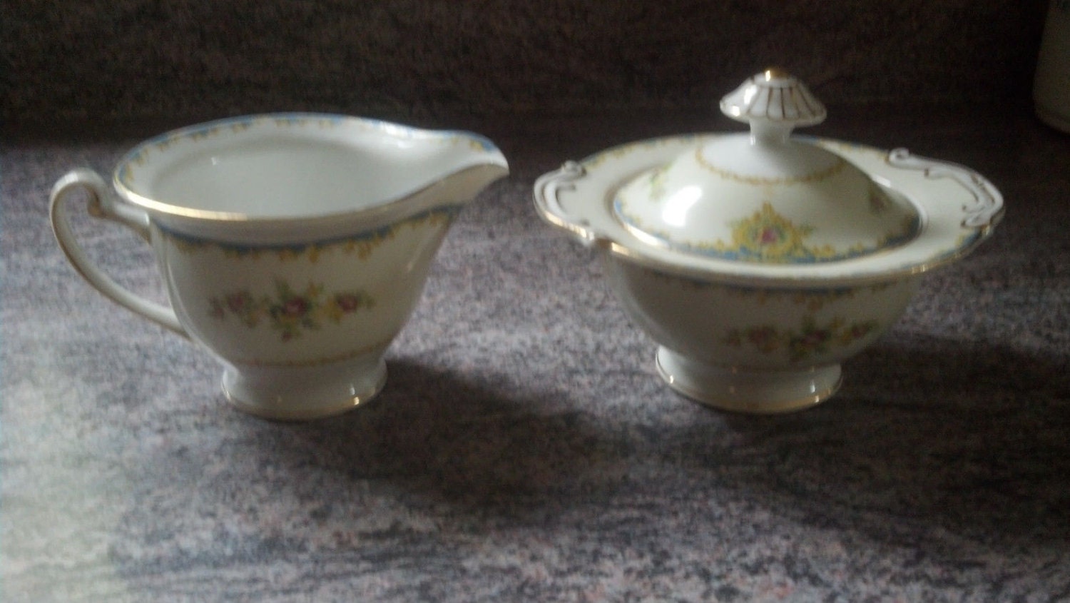Occupied Japan Sugar Bowl and Creamer