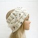 Hand Knit Headband Earwarmer, Cabled Cream Headwrap. Womens Headband, Accessories, Acrylic, Clickclackknits