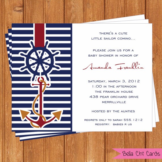 Nautical Sailing Boy Invitation | Baby Shower | Printable Digital File ...