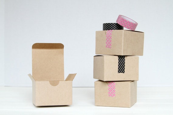 25 Kraft Gift Boxes 3x3x2 Il_570xn