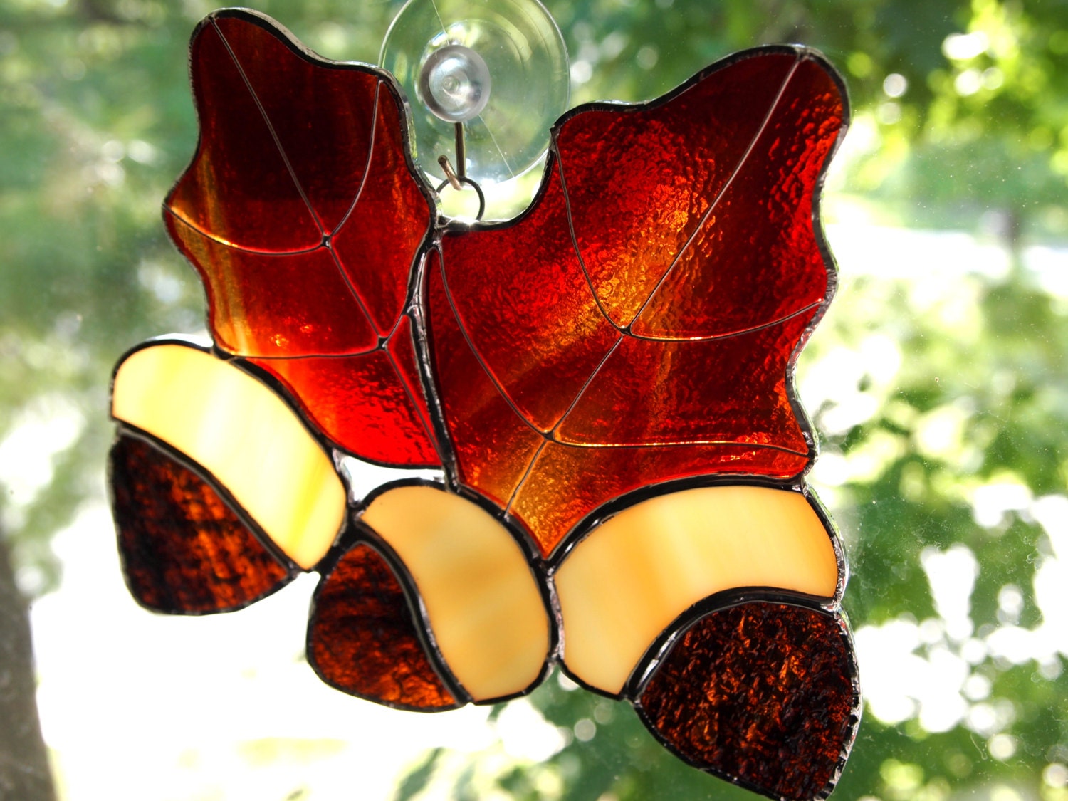Stained Glass Fall Leaf Suncatcher