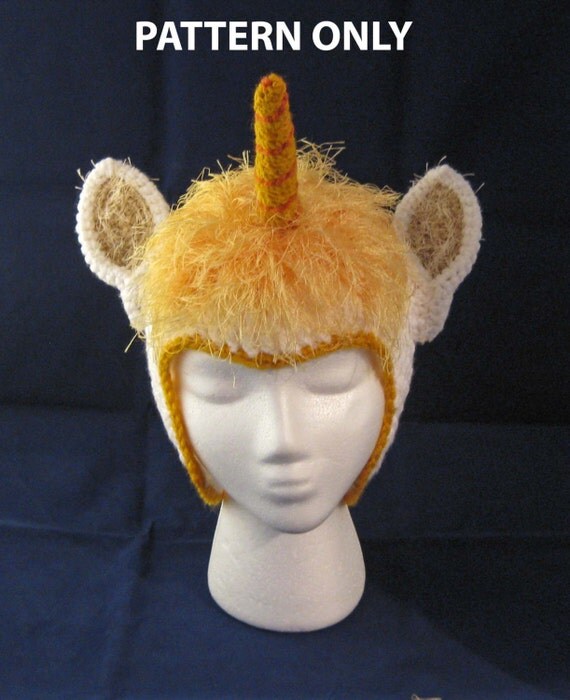 hat crochet pattern unicorn PATTERN: size Adult  crochet Unicorn hat