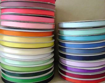 136 yards 7/8" & 3/8" Solid colors Grosgrain ribbon combo Wedding, Hair Bows Supplies/ 136 yardas 7/8"y 3/8" combo cintas para lazos