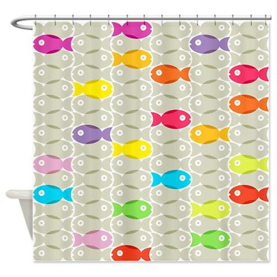 Fish Shower Curtain Bright Or Dark Ornaart Design by Ornaart