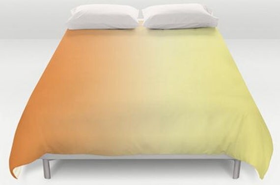 Orange Ombre Duvet Cover - Bed Spread - Duvet Cover Only - Bedding ...