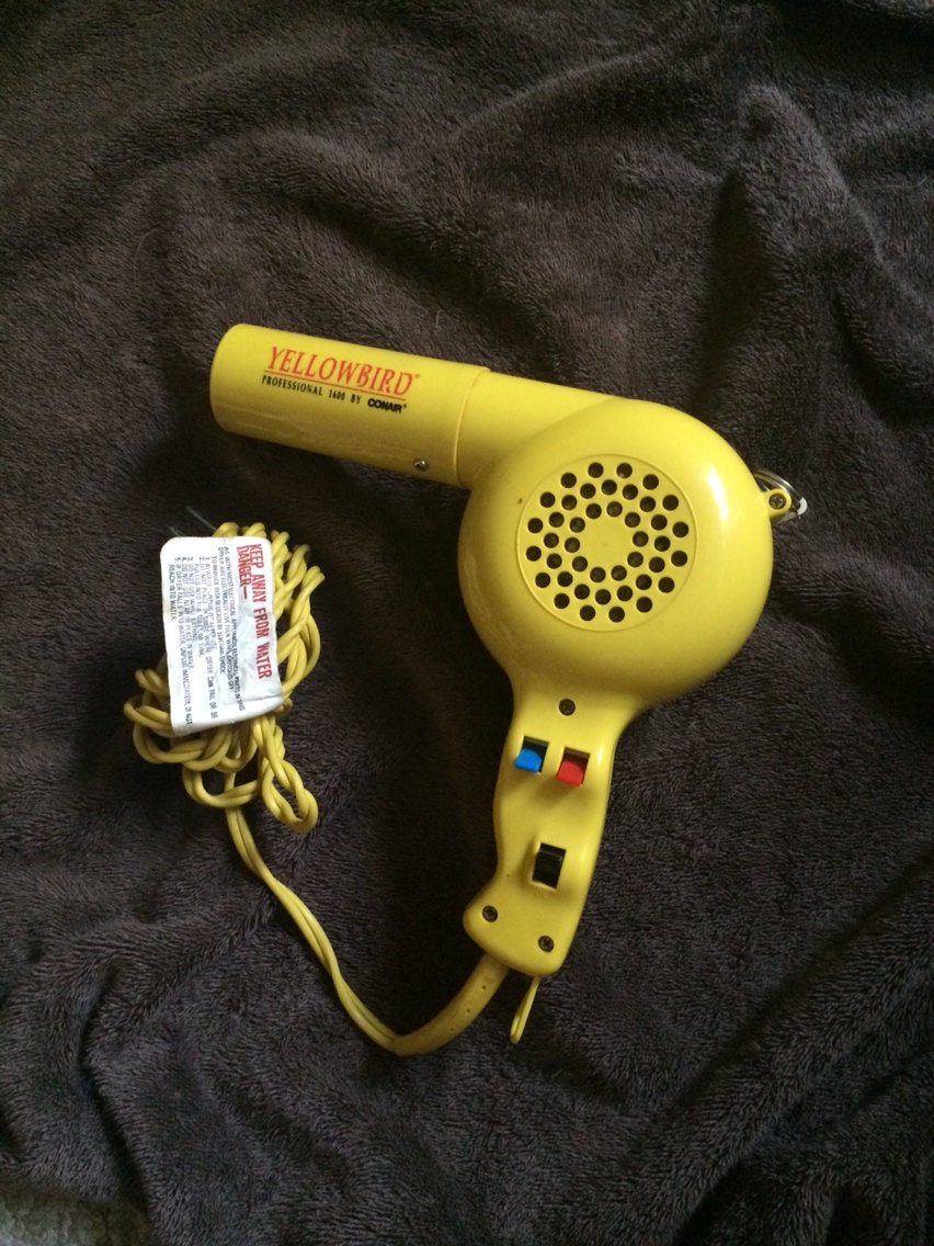 Vintage Conair Yellow Bird Professional 1600 Hair Dryer Blow