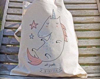 Tote Bag "In Unicorn we trust" PINK