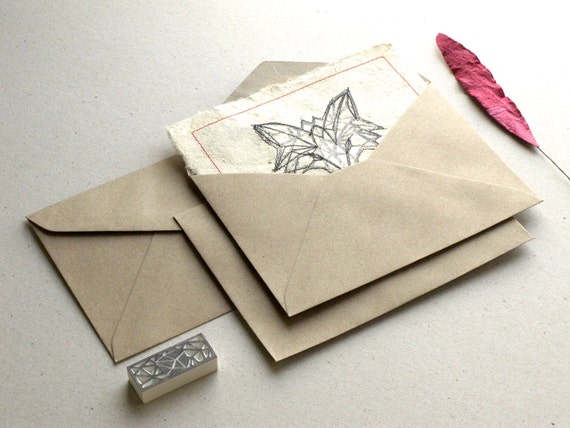 50 C6 Brown Kraft Envelopes triangle flap for A6 cards and