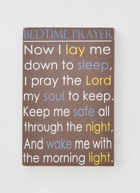 Bedtime PrayerNow I lay me down to sleepNursery Sign