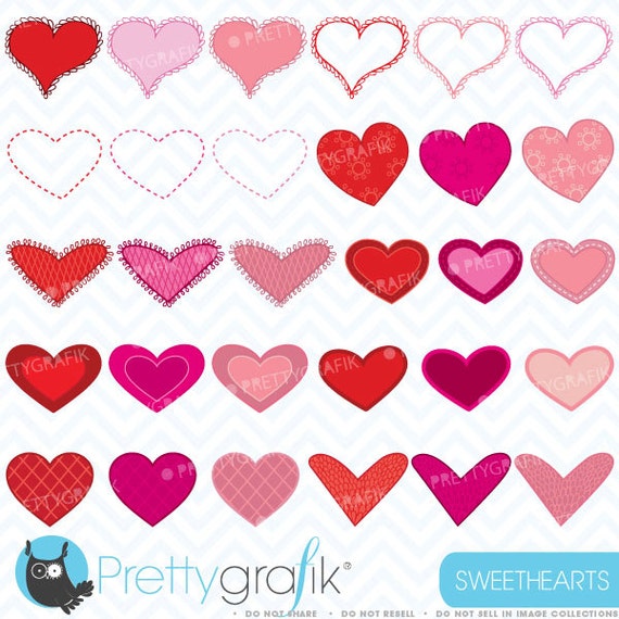 valentine hearts clipart commercial use, vector graphics, digital clip art, digital images - CL447 Il_570xn