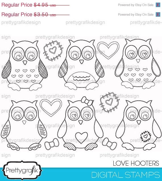 60% OFF SALE Owl digital stamp commercial use, vector graphics, digital stamp, digital images - DS402 Il_570xn