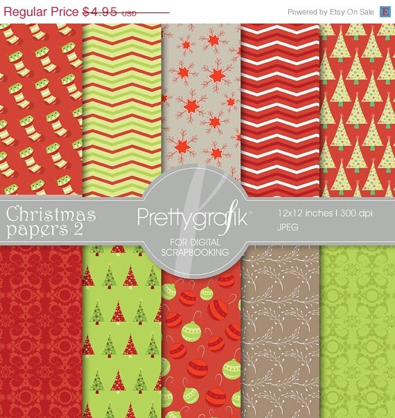 60% OFF SALE Christmas digital paper, commercial use, scrapbook papers, background - PS561 Il_570xn