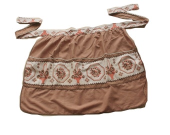 Very Cute Vintage Fall Autumn Thanksgiving Half Apron Mid Century Retro