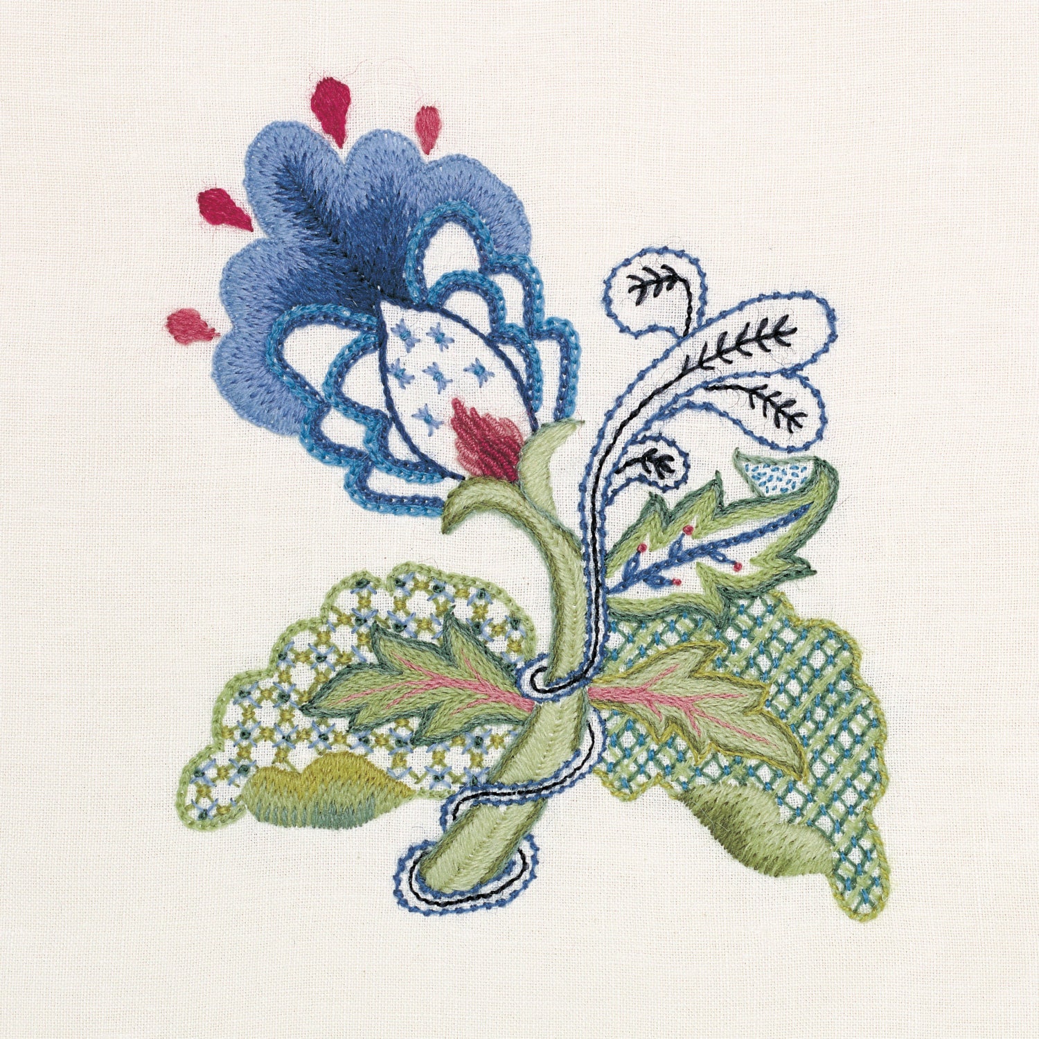 Crewel Embroidery kit BLUE ELEGANCE