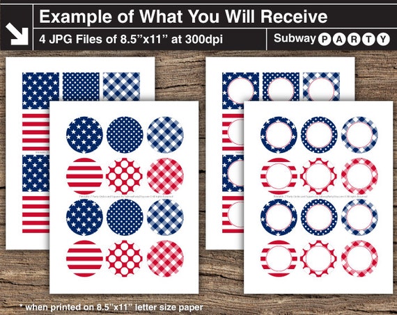 Patriotic 4th of July Printable Cupcake Toppers. by subwayParty